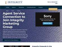 Tablet Screenshot of integritymarketing.com